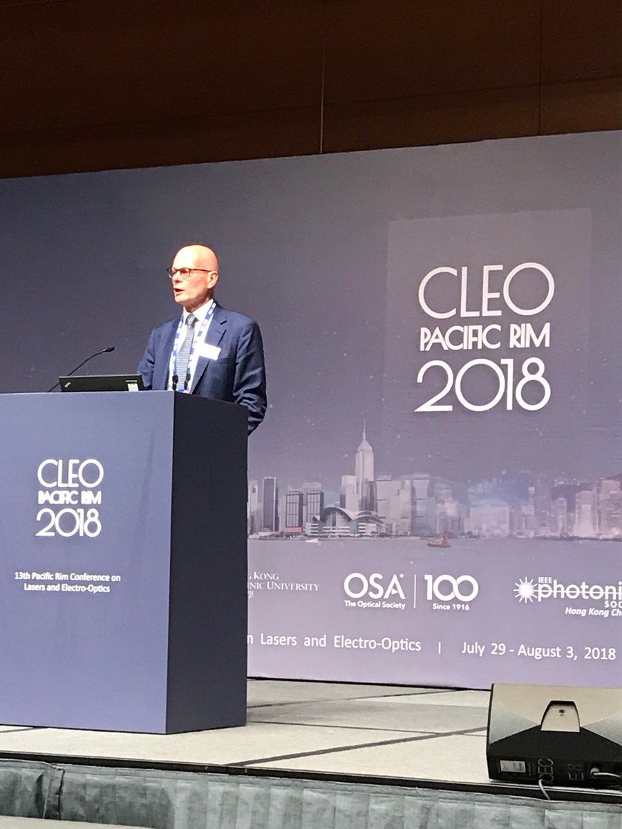 OpticaWorldwide's tweet photo. #OSAFellows welcome Ian Walmsley as he delivers the opening remarks at #CLEOPR2018. https://t.co/I5gqYUrt3L