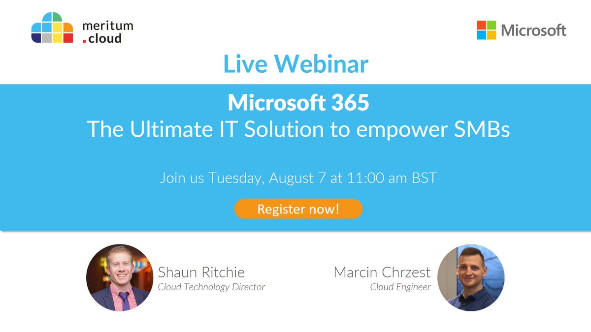 Whether you're just starting your #cloud journey or are already exploring the benefits of cloud, this webinar about <a href="/Microsoft365/">Microsoft 365</a> is for you! bit.ly/2vm4PcF

#m365 #microsoft #office365 #azure