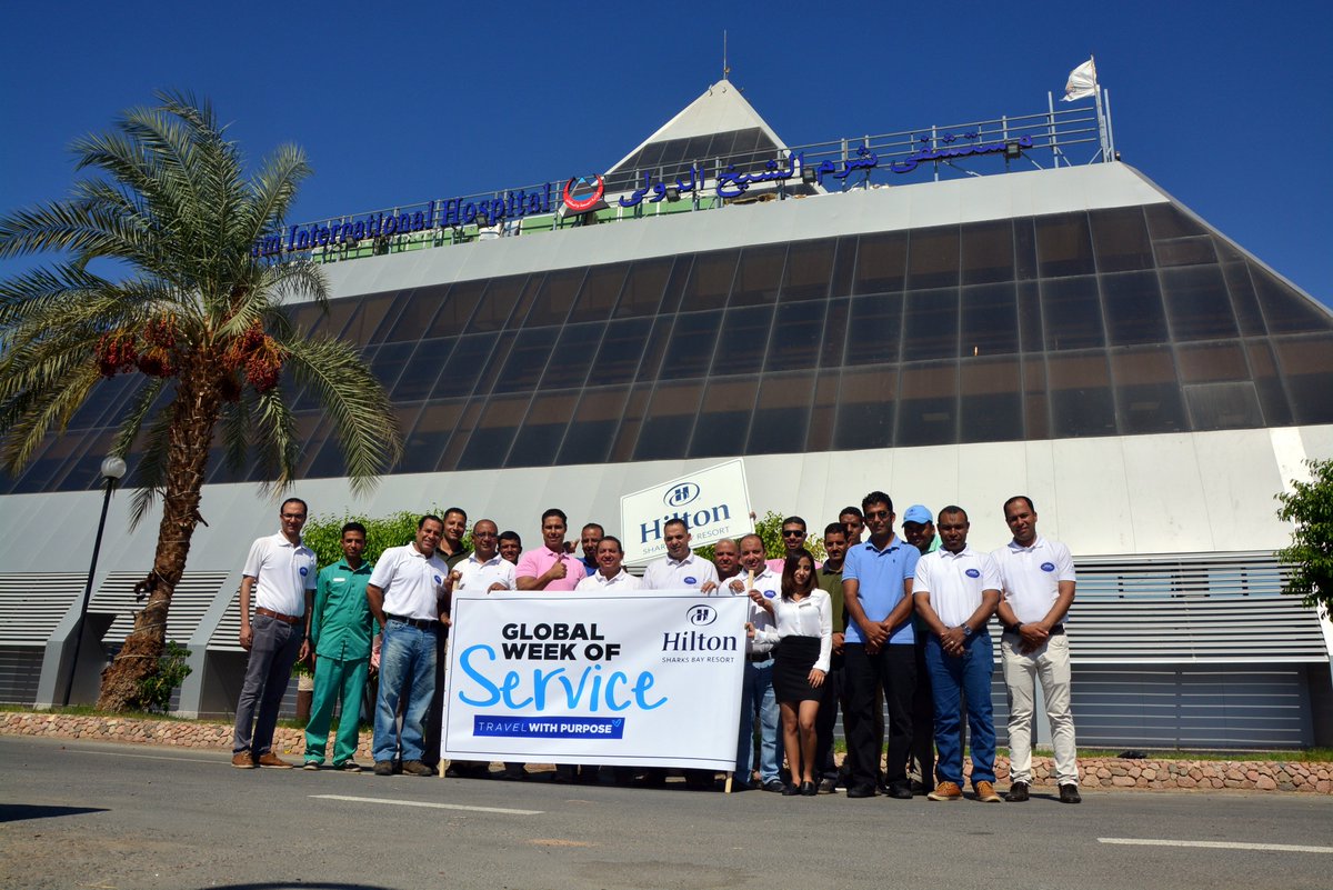 sherenobel's tweet photo. Celebrating Global Week of Service in Sharm Hospital (cleaning-Painting-Planting-flowers for patients) #GlobalWeekofService #Hiltonsharksbay  #WeAreHilton #WeAreHospitality #TravelWithPurpose #GWScontest https://t.co/AOyTt7uOXF