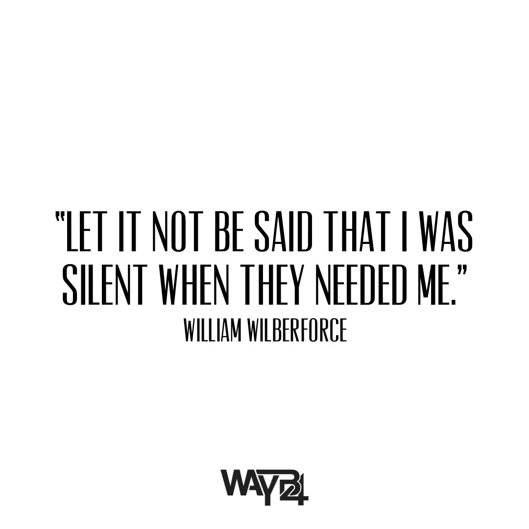 WAYB4org's tweet photo. “Let it not be said that I was silent when they needed me.” – William Wilberforce

#WAYB4 #WAYB4movement  #brandedbrotherhood #aftercare #FightReconcileEndEquip #endthesilence #endenslavement #defendtheinnocent #stopthedemand #freedomforall #ItsTimeWeFightBack https://t.co/zL1GlURdhR