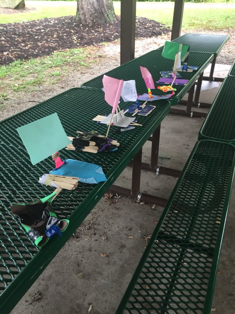 murph12_l's tweet photo. We were able to avoid the rain this morning, got our rafts built, and tested them at Riverside Park. #MACSAwesome #MASummer #JOFamily #JOLeaders https://t.co/iNjGemNFUI