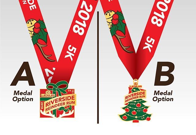 laceupseries's tweet photo. It’s time to vote! Which medal do you want to rock at the Riverside Reindeer Run this year? Comment A or B for your favorite.

Voting ends Thursday August 2 at 5PM PST.
#lexuslaceup #werunsocal #riverside https://t.co/qy17yXfZWP https://t.co/SJxuU0Yg5i