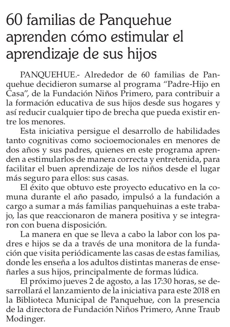 ninos_1ro's tweet photo. Santiago no es Chile, por eso estamos trabajando con familias en distintas comunas del país junto a nuestro programa de educación inicial #ninosprimero #EducareInnovar #panquehue #chile #estimulaciontemprana #educar #educacioninicial #programaPadreHijo https://t.co/eT4tmm0gVH