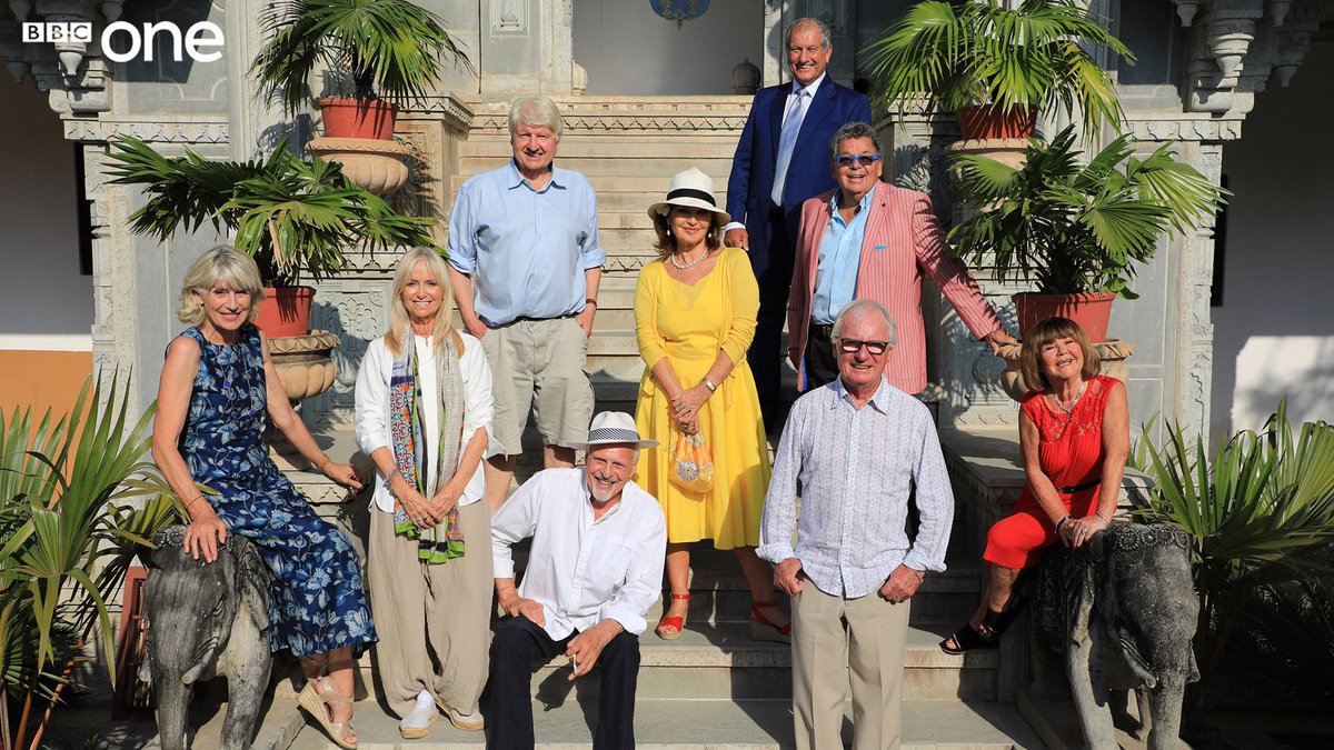 BBCOne's tweet photo. These celebrity senior citizens are on the hunt for the perfect retirement in India. #TheRealMarigoldHotel is starting now on BBC One. https://t.co/jvcHwfmrL0