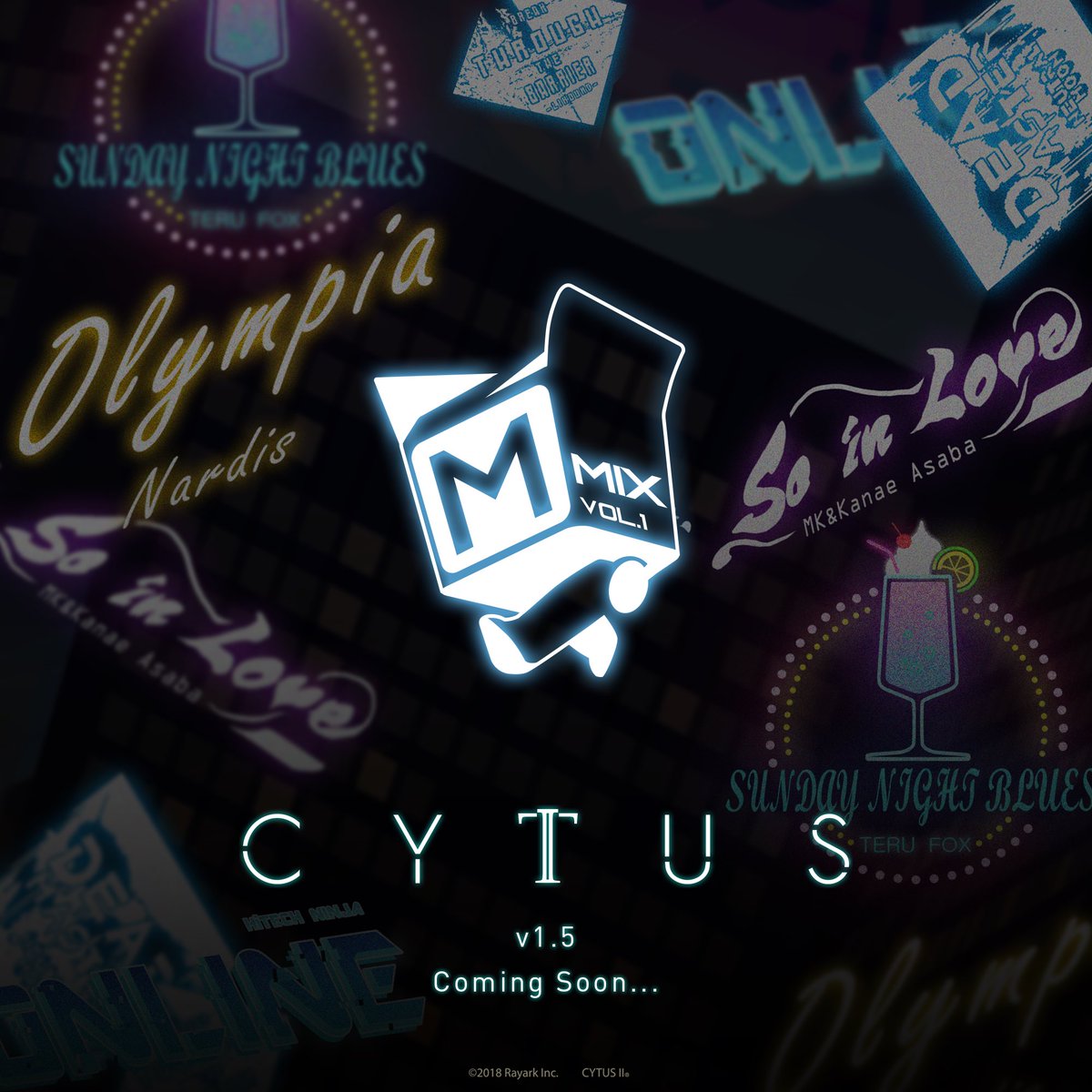 Cytus Cytus 公式 Analyzing Content 100 Extracting Song Data 100 Decoding Character String Neutral Moon Lixound Hitech Ninja Teru Mk Kanae Asaba System Reset Unidentified Signal Source Detected Keyword Obtained Major