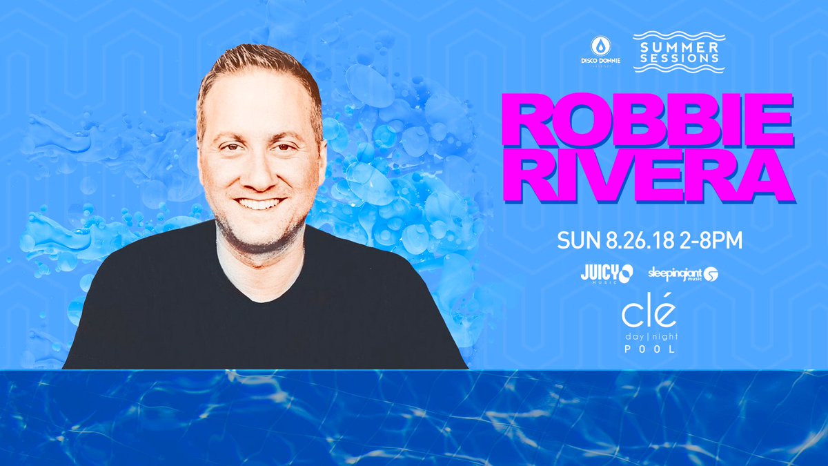 CleHouston's tweet image. We're excited to announce that house music legend @RobbieRivera will be joining us by the pool August 26th at Clé Summer Sessions! 🎶🏠 🏝

Tickets go on sale tomorrow at 10am at: bit.ly/RiveraCle