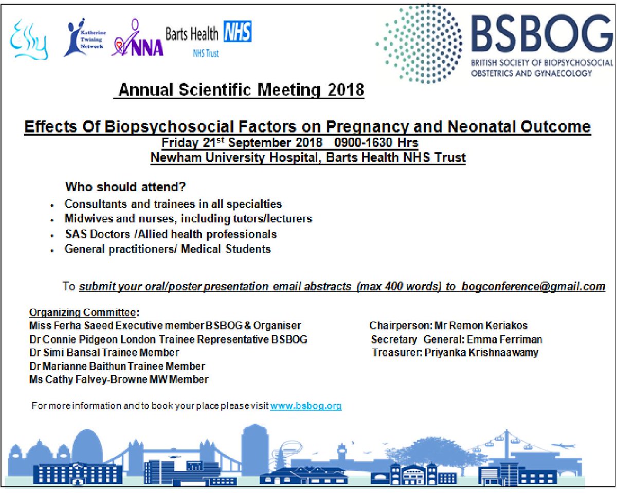 Ferhasaeed1's tweet photo. An exciting event at @NewhamHospital @NHSBartsHealth  hosting Annual Scientic meeting on 'The Effect of Biopsychosocial Factors on Pregnancy and Neonatal Outcome'#BSBOG #Perinatal #Biopsychosocial #slavery #domesticviolence #equity #SOGP - pls sign up now √ https://t.co/Rs8sQIN9Vs