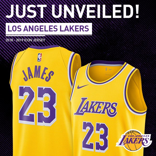 lakers yellow jersey 2018