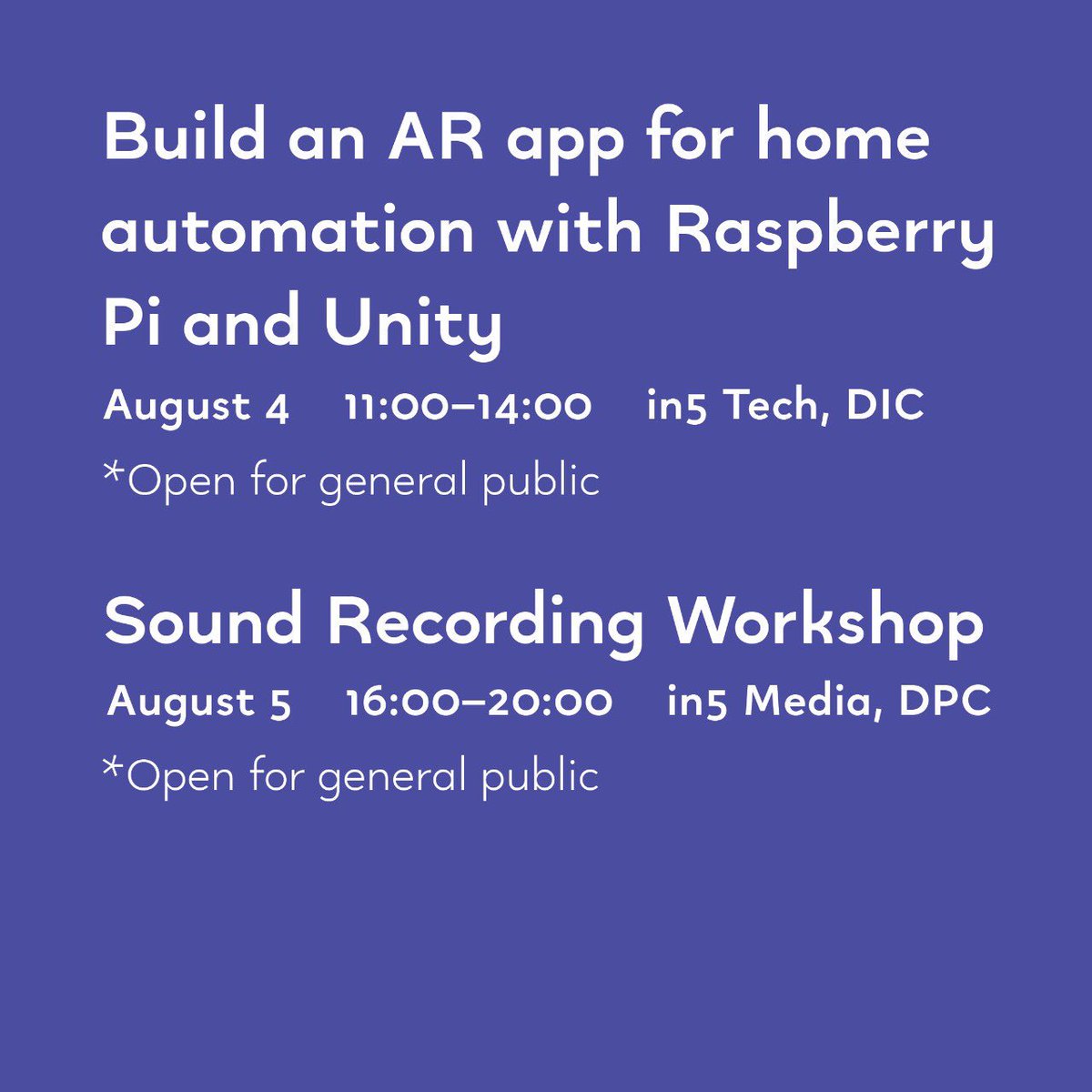 in5dubai's tweet photo. Interesting events coming your way this August!
Keep an eye on our events happening at #in5Design, #in5Media and #in5Tech
Swipe left to know more and visit our website https://t.co/mNOCMyWGHn to RSVP https://t.co/Qf90IwKRJv