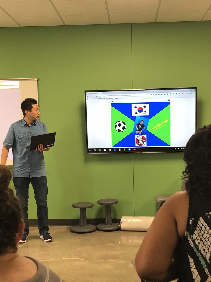 learningwithkim's tweet photo. @Jennings_Creek teachers are learning about scratch from @CodeToTheFuture by making introductory presentations! #jcewolfpack #wcpsleads https://t.co/rIxLuxwqul