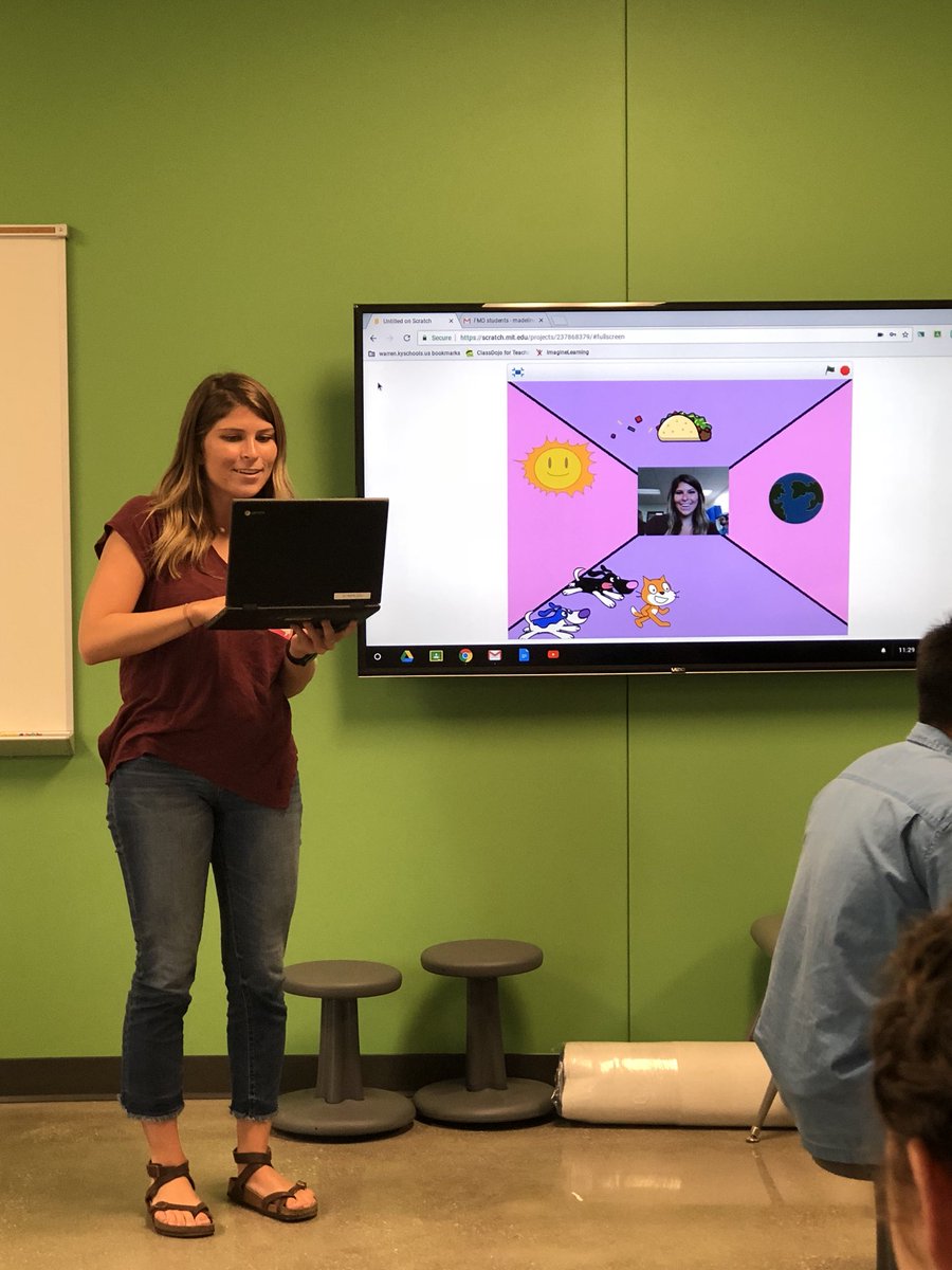 learningwithkim's tweet photo. @Jennings_Creek teachers are learning about scratch from @CodeToTheFuture by making introductory presentations! #jcewolfpack #wcpsleads https://t.co/rIxLuxwqul