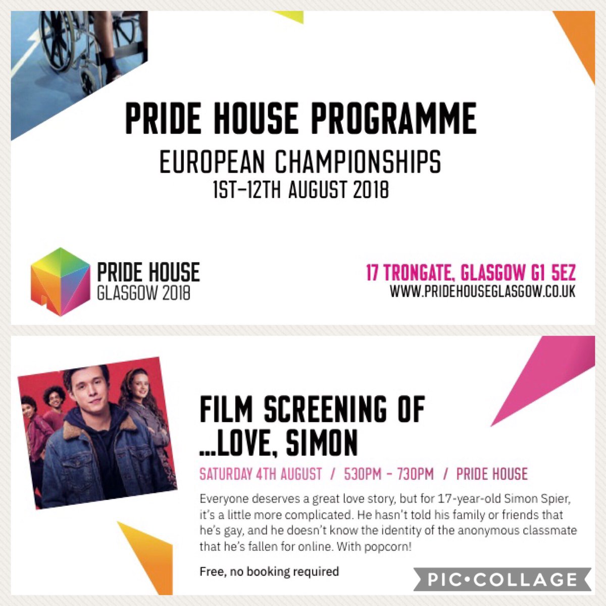 Did you miss this when it was on at the cinema? Screening of ‘Love, Simon’ during the European Championships in Glasgow.. and it’s free!😀 Saturday 4th August. 🏳️‍🌈