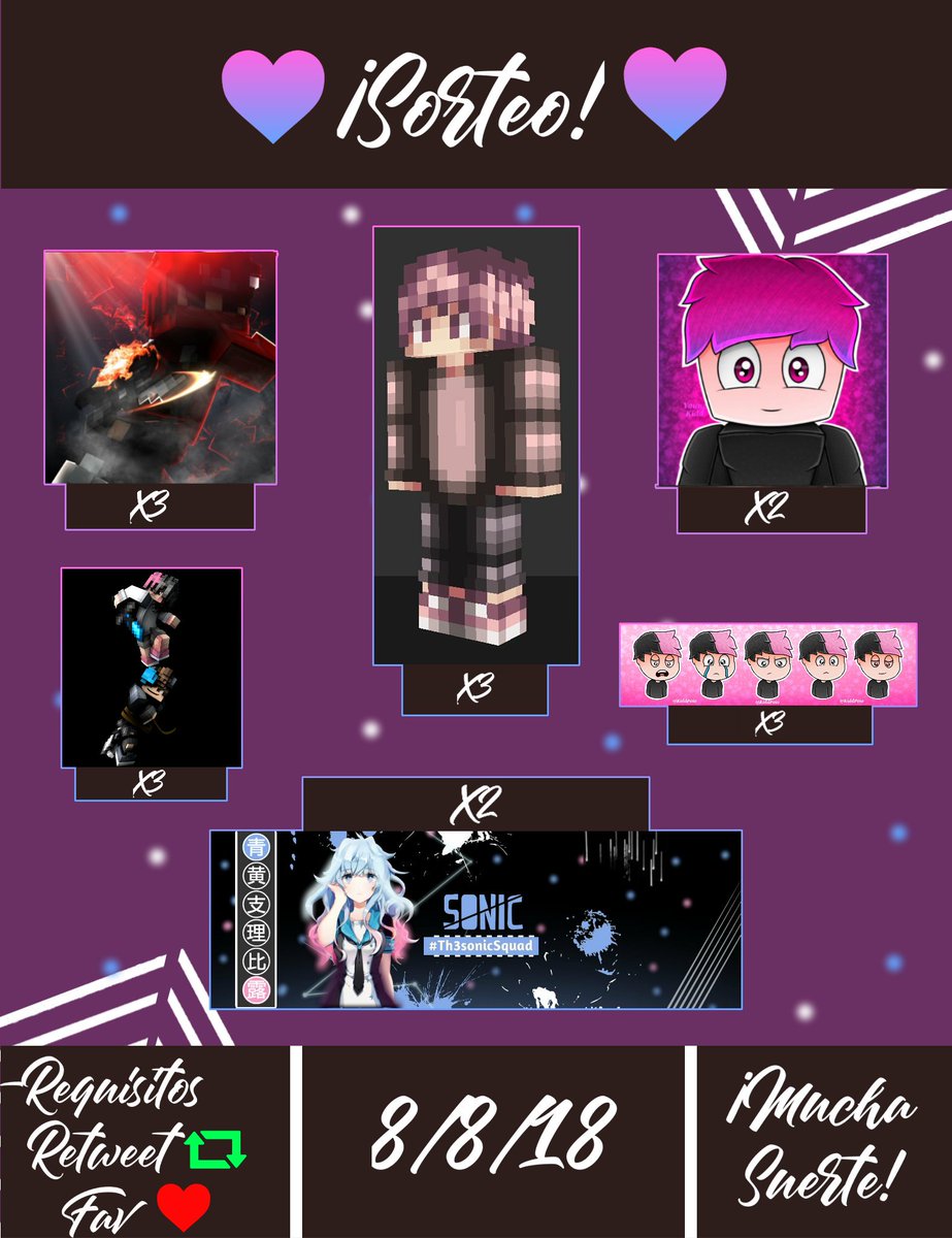 vfx_z's tweet image. × SORTEO ×
- 3 PPs
- 3 Renders
- 3 Custom Skin
- 2 PP Dibujo
- 3 Pack Emotes
- 2 Headers

× REQUISITOS ×
• Seguir A
- @ElStorm7w7 
- @KiddPoio 
- @vfx_z 
- @MrYaelGFX_