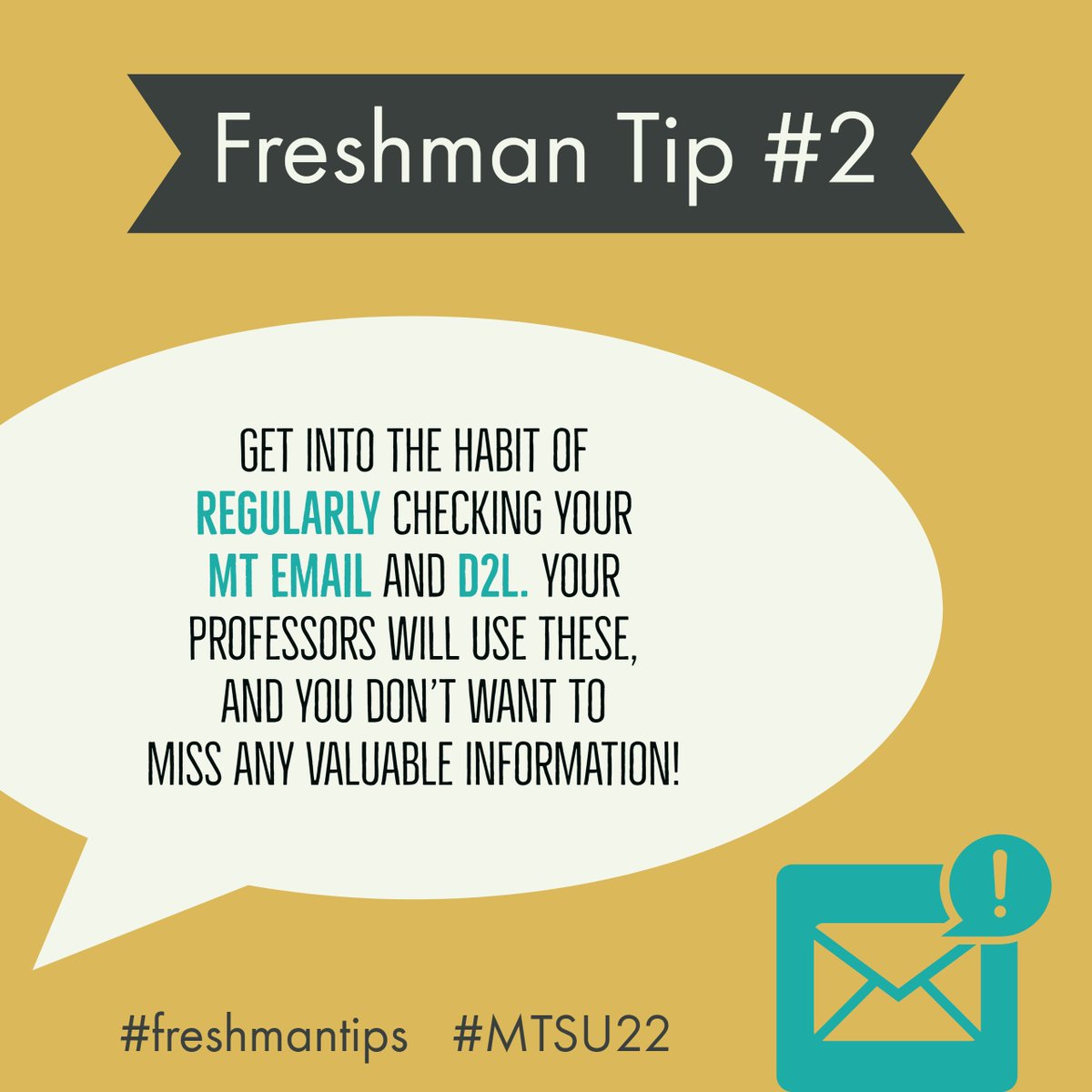 MTSUBusinessAdv's tweet photo. #MTSU22 We have plenty of #freshmantips coming your way! #jonescollege #mtsufreshman #mtsucustoms #mtsu #freshmanadvice https://t.co/i3wmYBchkR