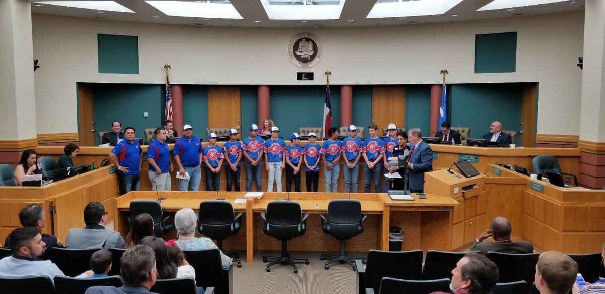 cityofcc's tweet image. #CCMayor presents a commendation recognizing the Corpus Christi National Little League Baseball Team. #CCCouncil