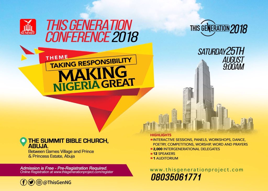 ThisGenNG's tweet photo. #ThisGen2018 #TakingResponsibility
@SummitAbuja https://t.co/yQshjmOUtk