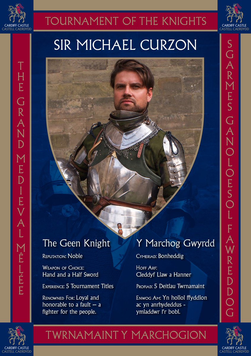 cardiff_castle's tweet photo. 🏰 Introducing THE GREEN KNIGHT 🏰
Sir Michael Curzon, the people's hero!
Cheer him on at the new 
⚔️ TOURNAMENT OF THE KNIGHTS ⚔️
Will he triumph, or will he fall?

Grand Medieval Melee at #Cardiff Castle
Sat 18 / Sun 19 Aug
Tickets: https://t.co/r0wh9PU3me
 @D2KArmour https://t.co/ngGjBG4Wup