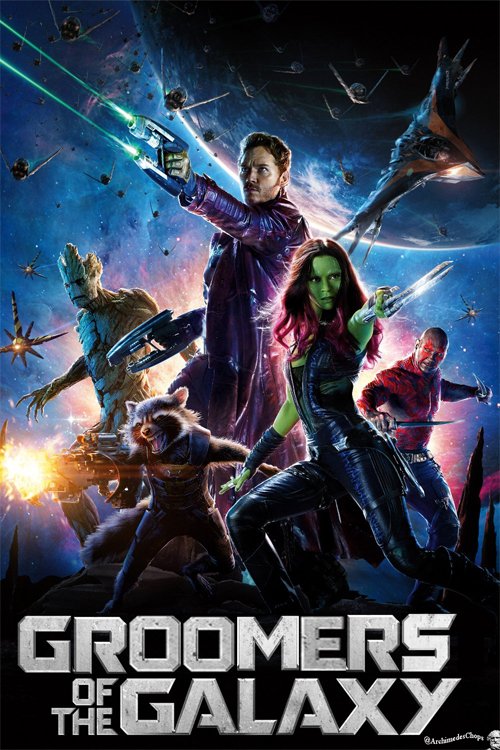 ArchimedesChops's tweet photo. @prattprattpratt Groomers of the Galaxy  #GuardiansOfTheGalaxy #JamesGunn https://t.co/saYYM9z2OM