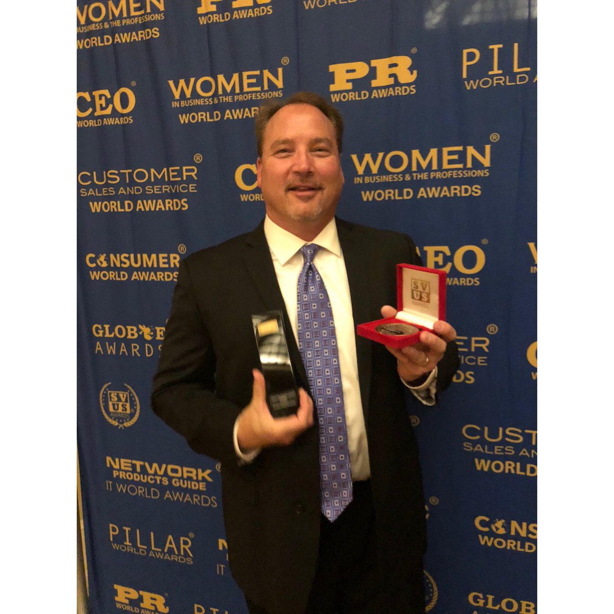 Ceridian's tweet photo. Ted Malley (@tedmalley), @Ceridian’s Chief Revenue Officer, accepts our IT World Awards last night, including our Gold for ‘Most Innovative Company of the Year’. https://t.co/pmUMoBQxFm