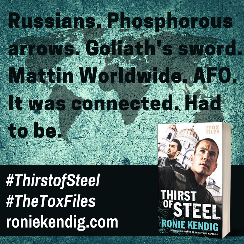 ficaficionado's tweet photo. Happy release day to one of the most brilliant and epic books EVER! https://t.co/Uz3BHSwAkh @RonieKendig #ChristFic #ChristianFiction #Thriller #Suspense #paramilitaryblackops #TheToxFiles #ThirstofSteel #mustread #booklove #bookblogger #releaseday https://t.co/sL2xlDxft0
