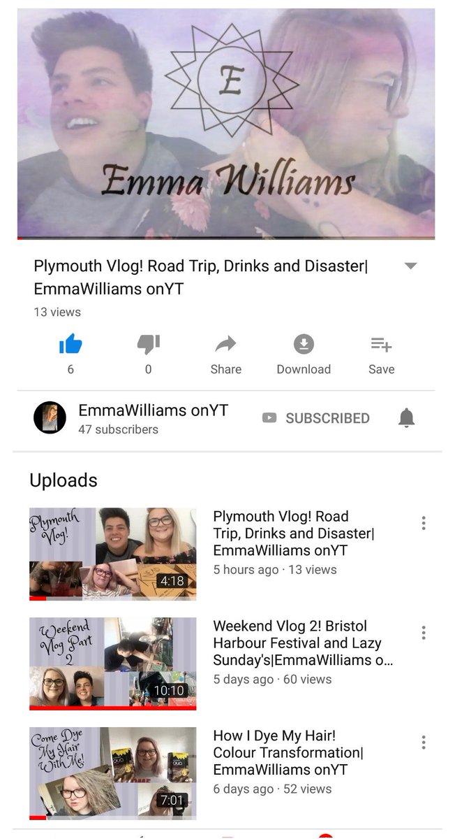 max_cizmas's tweet photo. EmmaWilliams onYT has a new video up! Go check it out, and don't forget to like and subscribe!! 😁 @EmmaWilliamsYT #YouTube #NewVideo #Vlog https://t.co/txqZ7slF2G https://t.co/UzORm2l09X