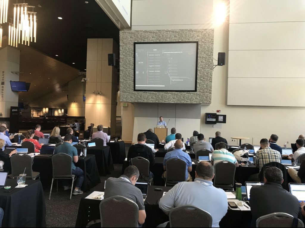 jameswcondon's tweet photo. Had a great time presenting at @RiskIQ’s #ThreatHunting workshop today for @ProtectWise. Heard a great talk from @ydklijnsma on #Magecart. Awesome venue! https://t.co/hy7EFStWR9