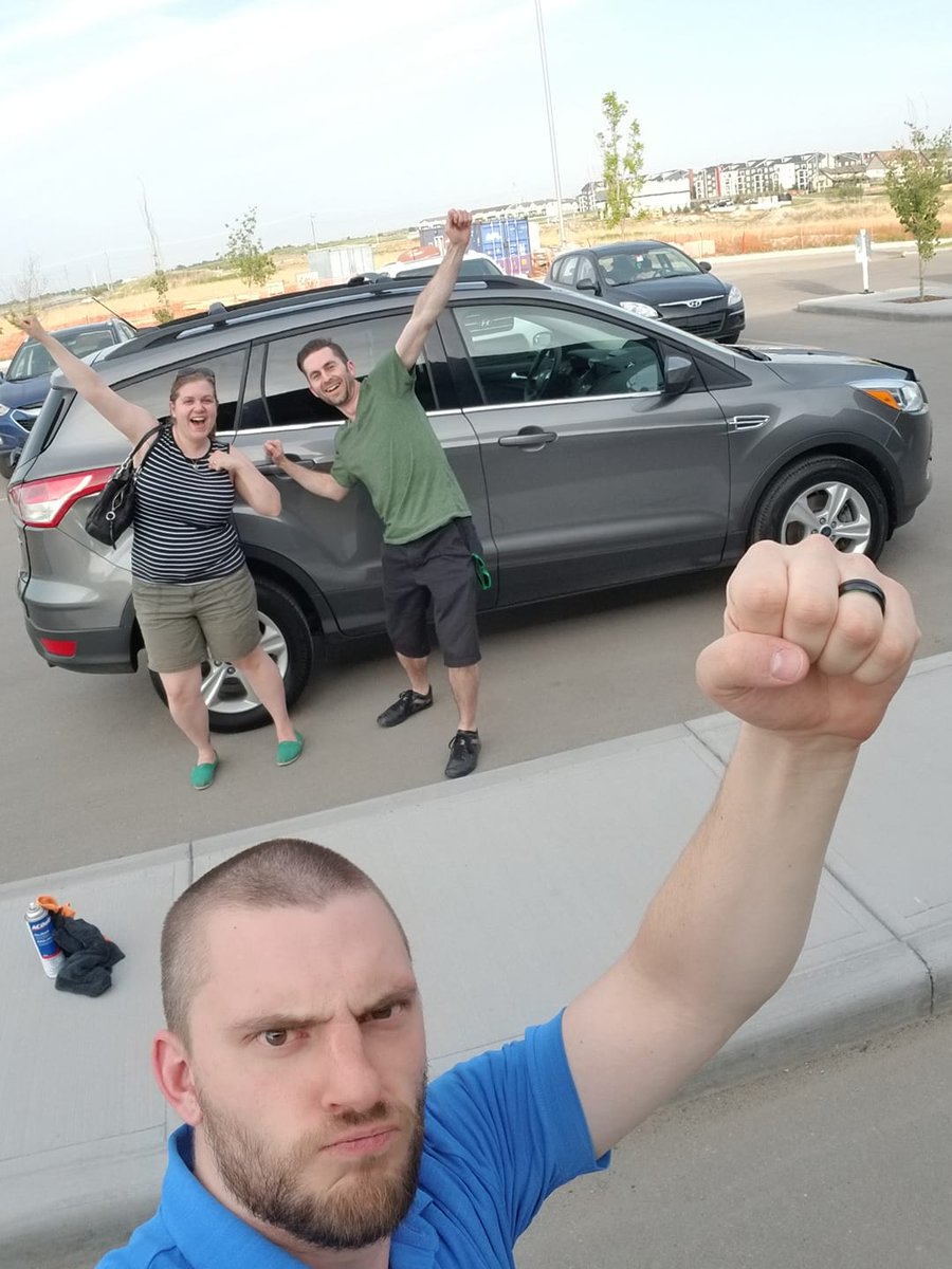 Look at these two stoked individuals. The Schmaltz' are some of the nicest people you can meet. They gave me some amazing sleep training tips for my little boy that have actually been life savers. I was able to hook them up with a really great deal on this Ford Escape!