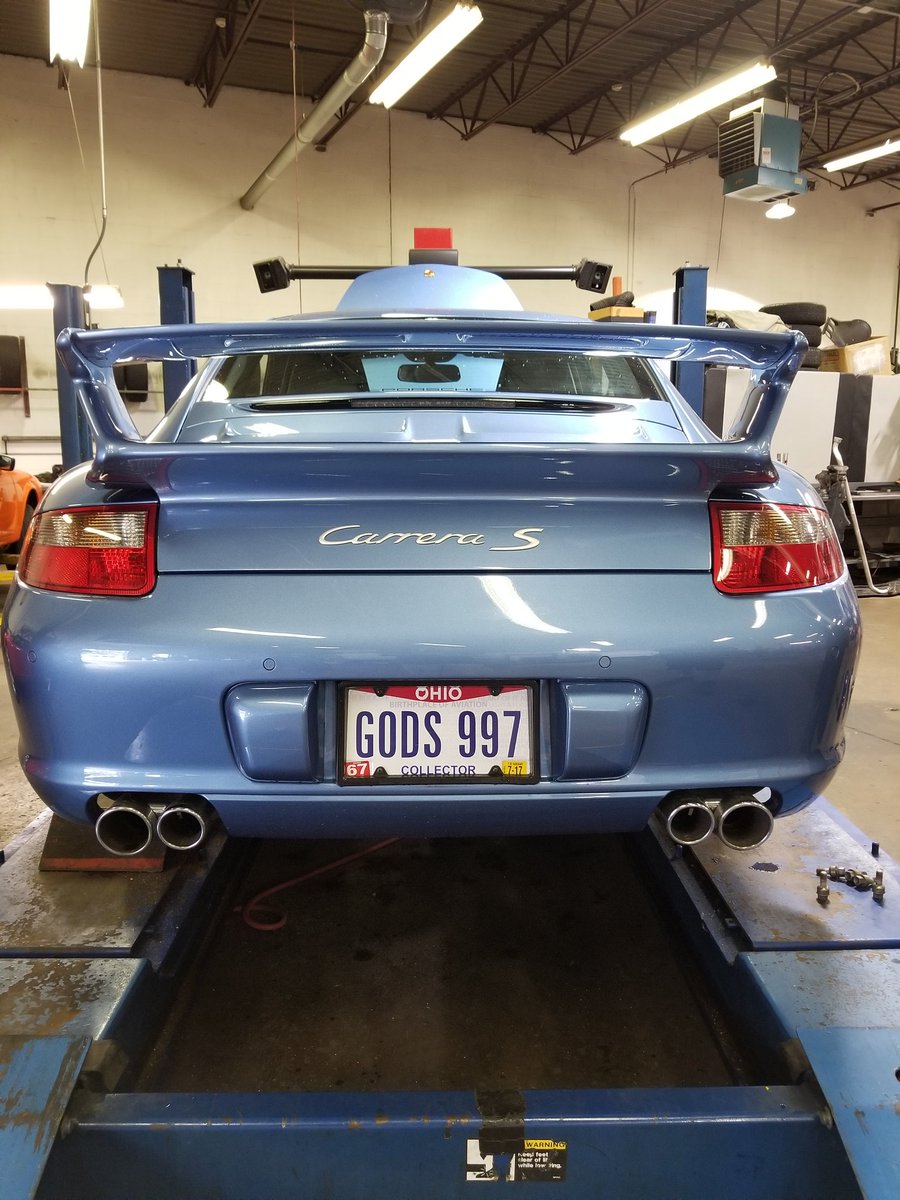AwSteinels's tweet photo. Hey @TheTweetOfGod , you're car is done. Should we drop it off at the pearly gates or are you coming in to grab her? FYI, no checks this time, sorry bro.

#steinelsaw #porsche #porsche997 #jesustakethewheel #thoushaltnotlift #myothercarisachariot https://t.co/HhX20afCC6