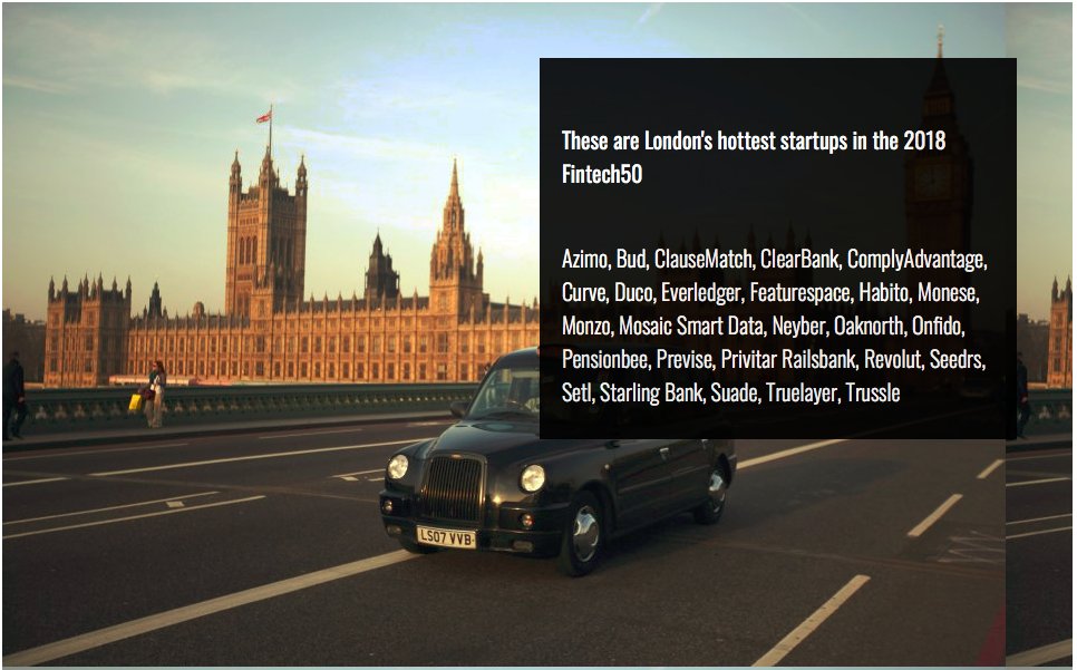JanSchoombee's tweet photo. Fintech50: the hottest startups in Europe right now, 50%+ in #London https://t.co/jH28O8K7KS … via @CityAM https://t.co/jZ76K0QrwQ