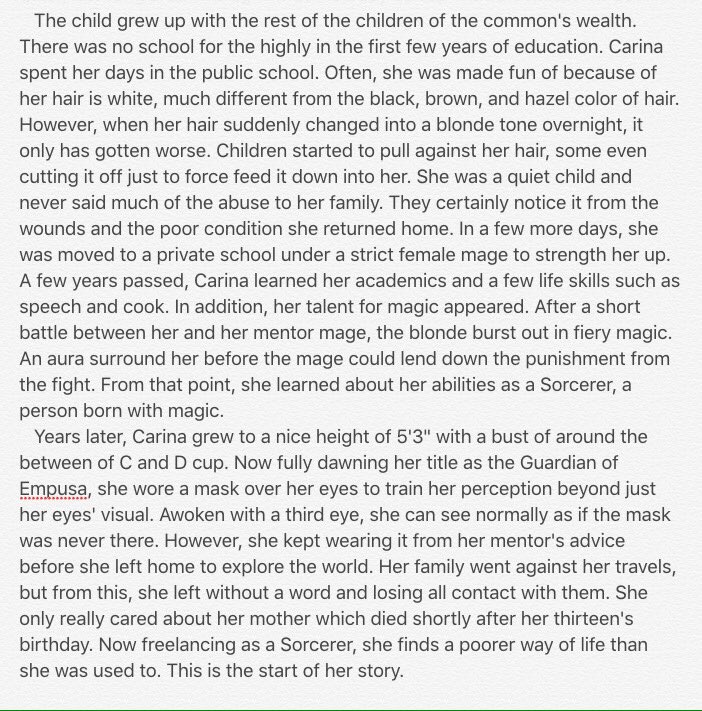 >>Carina's Backstory
