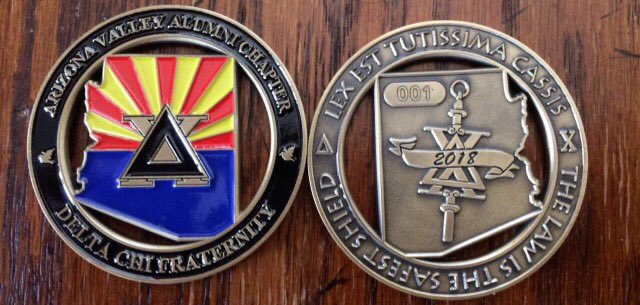 azvalleyalumni's tweet photo. We will be in Denver tomorrow, August 1st, and if you want our 2018 @azvalleyalumni coin please find our "A" @skywalker1640. Coins will sell fast and they are $15 each. Reaching New Heights #DXC18 https://t.co/jlr1dBjTZM