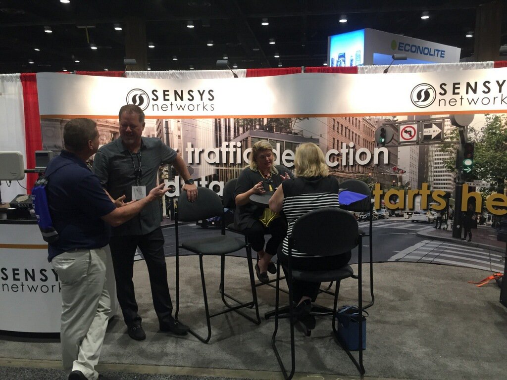 sensysnetworks's tweet photo. We're out here at #IMSA2018 just chattin' up smart cities, detection methods and data solutions. #smartcity https://t.co/wujQLu2Gbs