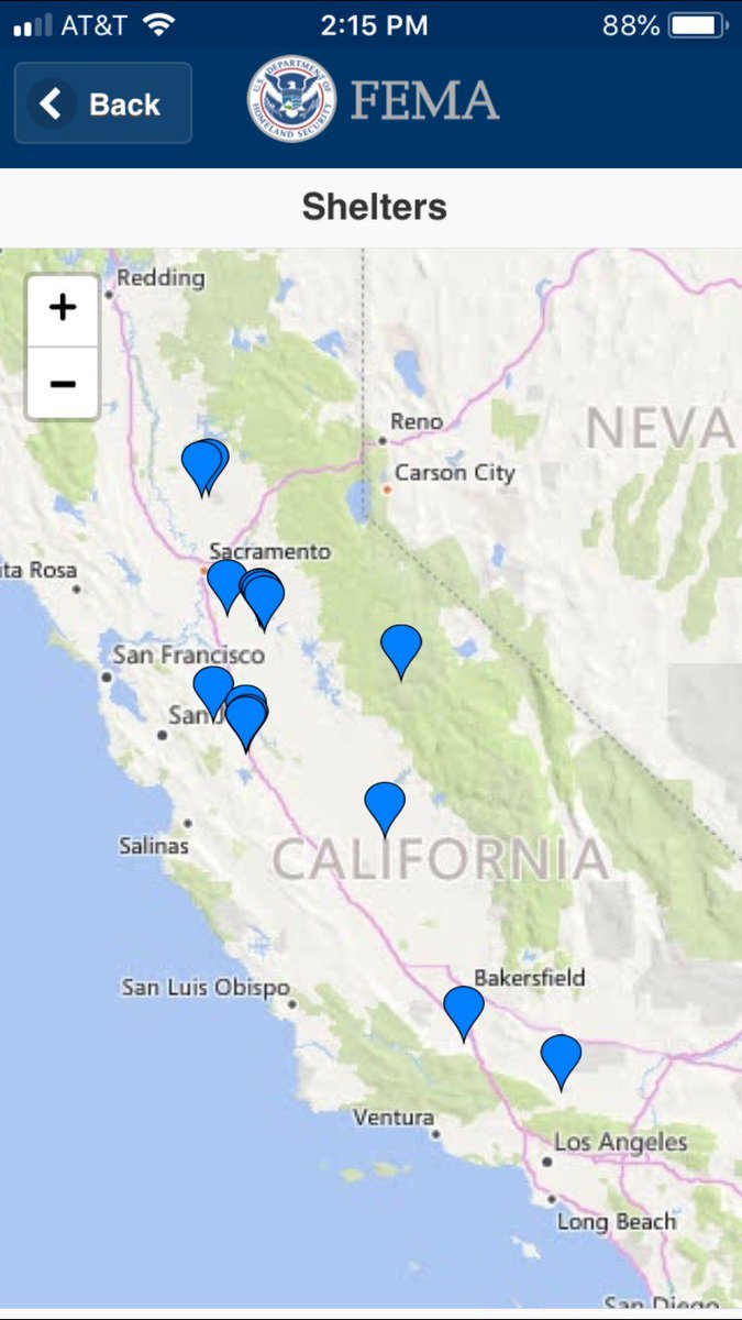 fema's tweet image. Numerous wildfires continue to burn throughout much of the western U.S. If you're instructed to evacuate and need to find shelter, the FEMA App offers a list of open locations nearby. Download it here: fema.gov/mobile-app