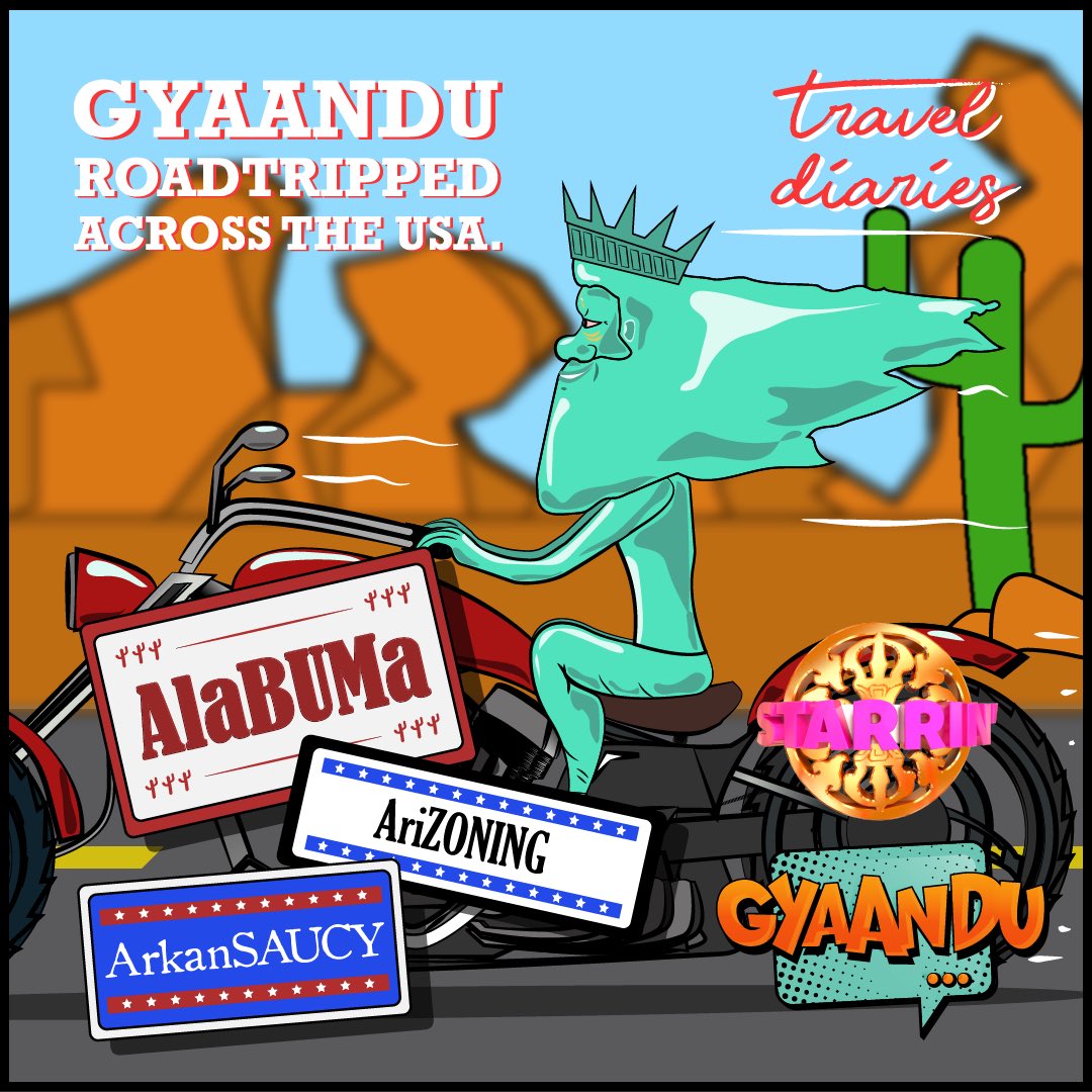 Gyaandu’s discoveries about the ‘50 States of Grey’ on his road trip across the US. #roadtrip #traveldiaries #USA #alabama #arkansas #arizona #bike #ride #statueofliberty #vacation #vacay #gyaandu #travel #ride #bike Harley-Davidson #enjoy and follow <a href="/StarrinWorld/">Starrin' World</a> <a href="/StarrinTV/">StarrinTV</a>