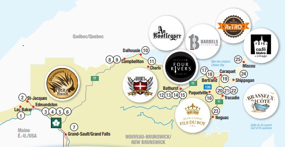 NBFoodandBev's tweet photo. 'The Northern #NewBrunswick Beer Route'via @ACBeerBlog: Allons-y! 🍻 

Full details here: https://t.co/R1DEPerP5n || #NBCraftBeer #BuyAchetezNB #ExploreNB https://t.co/9SHa2wryGh