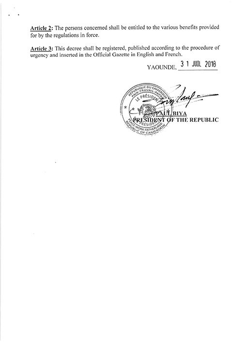 President Paul BIYA tweet media