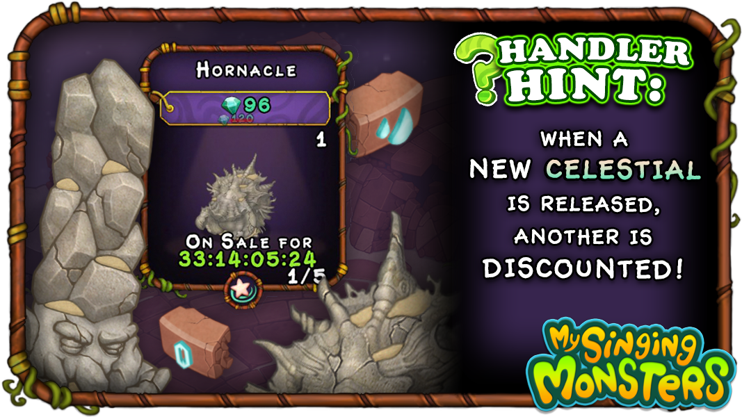 SingingMonsters's tweet photo. Here's a #HandlerHint that will save you Diamonds. π When a Celestial is released, another will be discounted for a limited time! βοΈ The discounted Celestial shares a special relationship with the new Celestial β can you figure out what it is? https://t.co/lmfPmfyEAW https://t.co/t84Rf2sw1K
