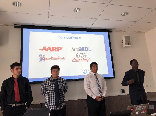 URBANTxT's tweet photo. Young men of color find an inexpensive way to solve all of your vehicles urgent needs. To hear more about Simple Stop or how they plan to conquer leading competitors with this new revolutionary app. RSVP to Demo Day this Saturday!! (https://t.co/t8xlPw2e1K) #SCLA2018 #DemoDay https://t.co/vgOVa7ECfm