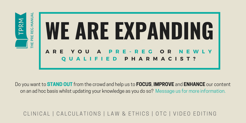 ThePreRegManual's tweet photo. Join us to keep pharmacy training moving in the right direction. Work at your own pace with a friendly and innovative team. #TPRM #Prereg18 https://t.co/GhVmIV5kro