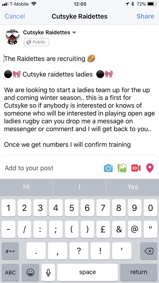 Please Share, we are growing #thisgirlcan #raidette <a href="/wileywoto/">Paul Watson</a> <a href="/CutsykeRaiders/">Cutsyke Raiders</a> <a href="/CutsykeJnrs/">Cutsyke Raiders Jnrs</a> <a href="/Spenner1999/">Stephen Spence-Hirst</a> <a href="/nicolahamer79/">Nicola Hamer</a> <a href="/wendyowen_1988/">wendy</a>