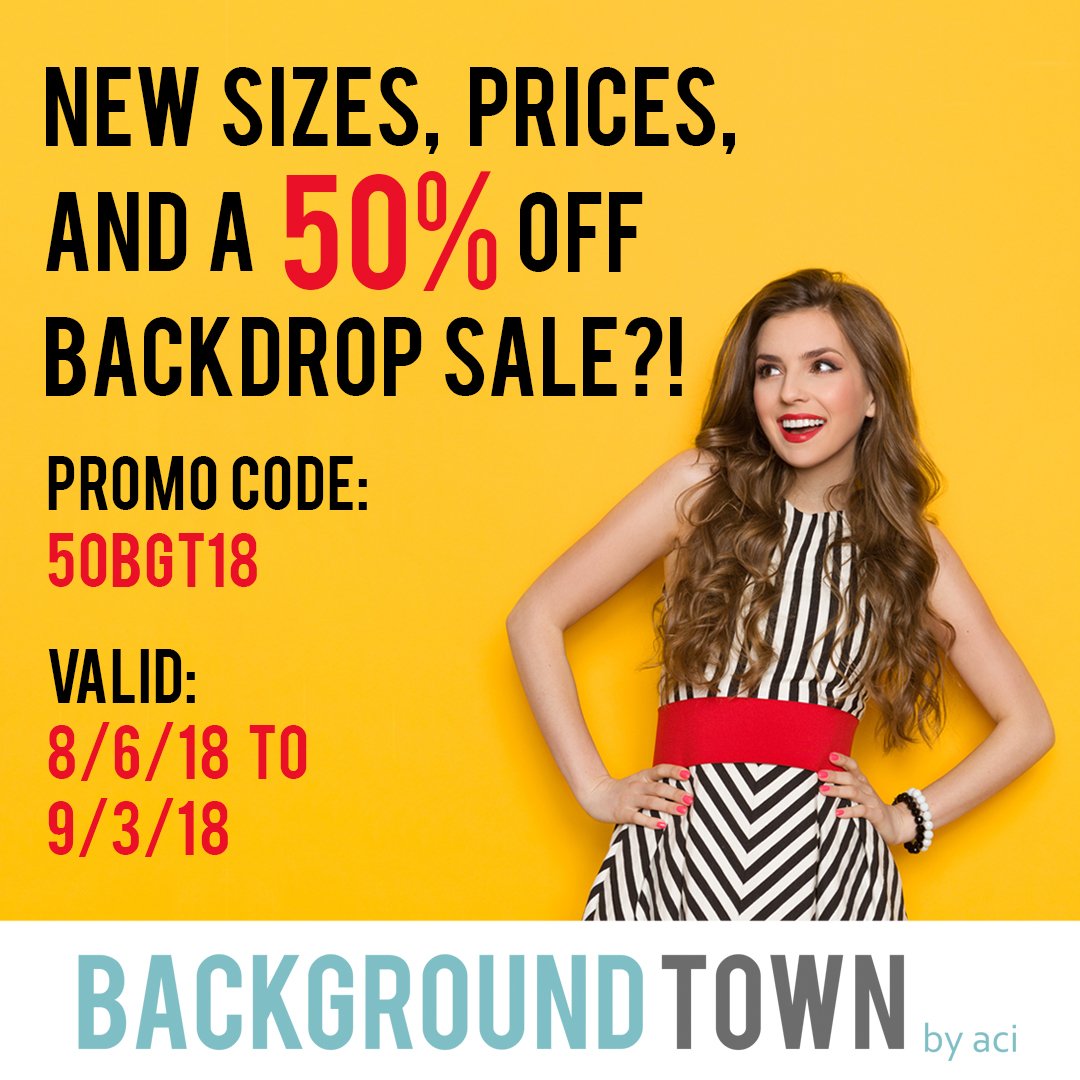 bgtbyaci's tweet photo. BREAKING NEWS! We are now offering 10x10, 10x12, and 10x20 backdrops over at https://t.co/gVJaaLQKbn, we lowered our Ultra Cloth pricing, &amp; 50% off the NEW pricing sale is coming! Details to come at https://t.co/Mc88yr2Vsb

#backgroundtownbyaci #backdrops #crazydeals https://t.co/vrbcha1LSx