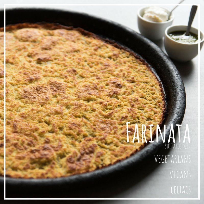 Our #farinata is simple, yet delicious...and it's completely #glutenfree! Made out of #chickpeaflour, water and olive oil, it is also suitable for #vegetarians and #vegans alike, making it the perfect snack for everyone! 😊 #italianpizzeria #london