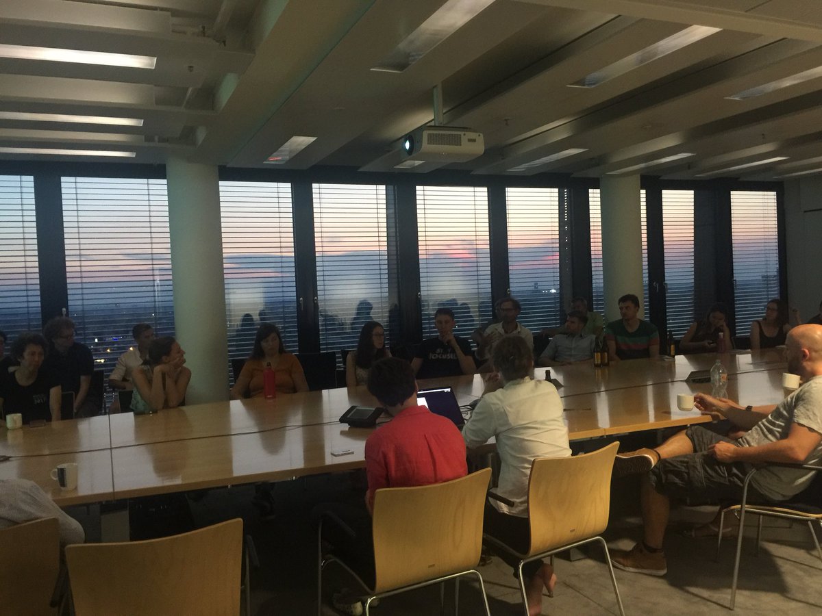 Q&amp;A session with a view -  thanks <a href="/SZ/">Süddeutsche Zeitung</a> for hosting us, and <a href="/cutterkom/">Katharina Brunner @cutterkom@mastodon.social</a> and <a href="/MSchories/">Martina Schories</a> for your openness and willingness to make your work as transparent as it is humanly possible. Awesome Meetup with a full house tonight 😎