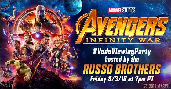 MattAguilarOA's tweet photo. Hey everyone, got a Free Avengers: Infinity War download to give away! 😃

RT + Follow for a chance to win an #InfinityWar digital code!

#VuduViewingParty this Friday with @VuduFans!
https://t.co/SCVyLo40O5 https://t.co/m90X7hFHxD