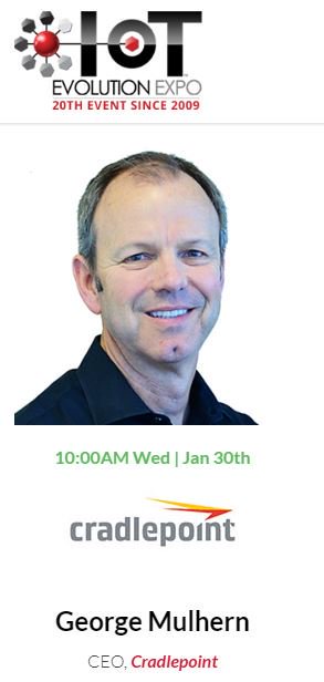EricssonEnt's tweet photo. We're excited to announce that our CEO George Mulhern will be the keynote speaker at IoT Evolution Expo 2019 https://t.co/Nh3neOCblD https://t.co/SsHjWf4y5F