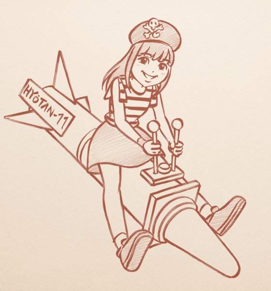 「今日の落書き ひょうたんロケット 」|明日桧のイラスト