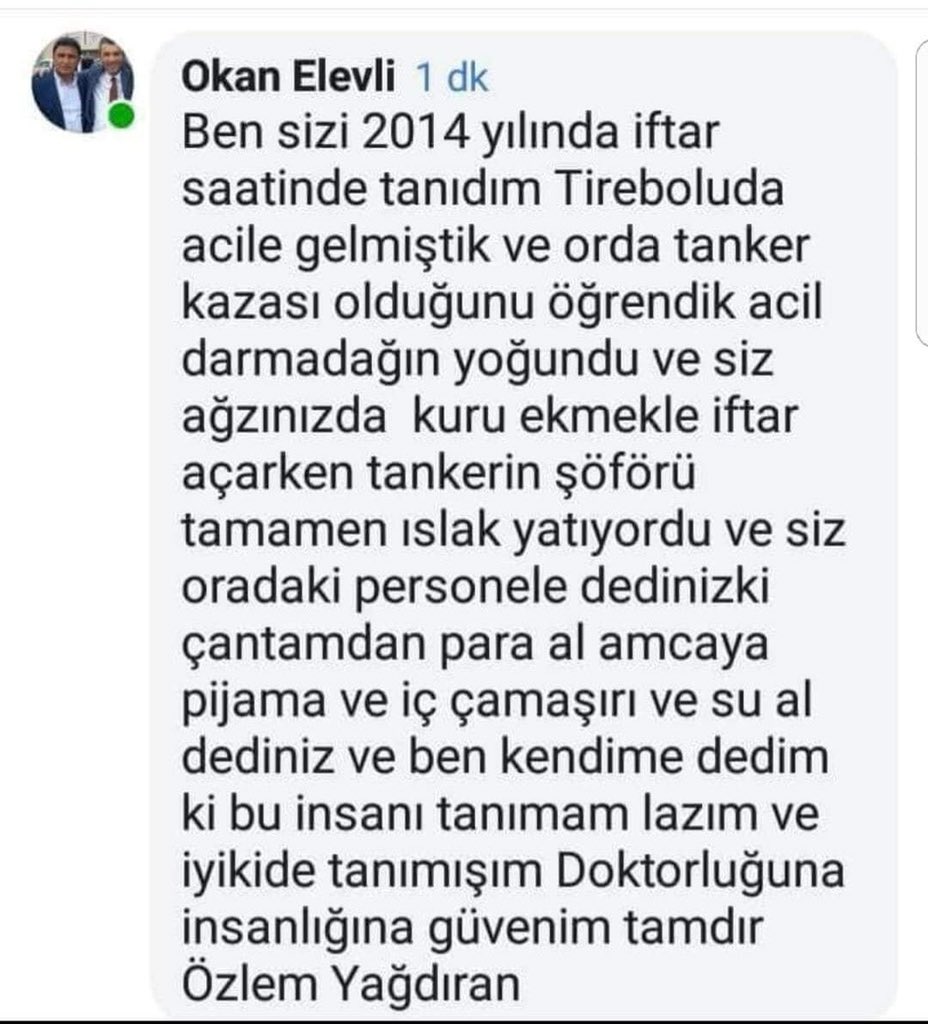 Başta biz meslektaşları sonra da onu seven elinin dokunduğu hastaları doktor hanımın yanında, onu anlıyor destekliyor ve haksızlığa uğradığını düşünüyoruz.  #drözlemyalnızdegil