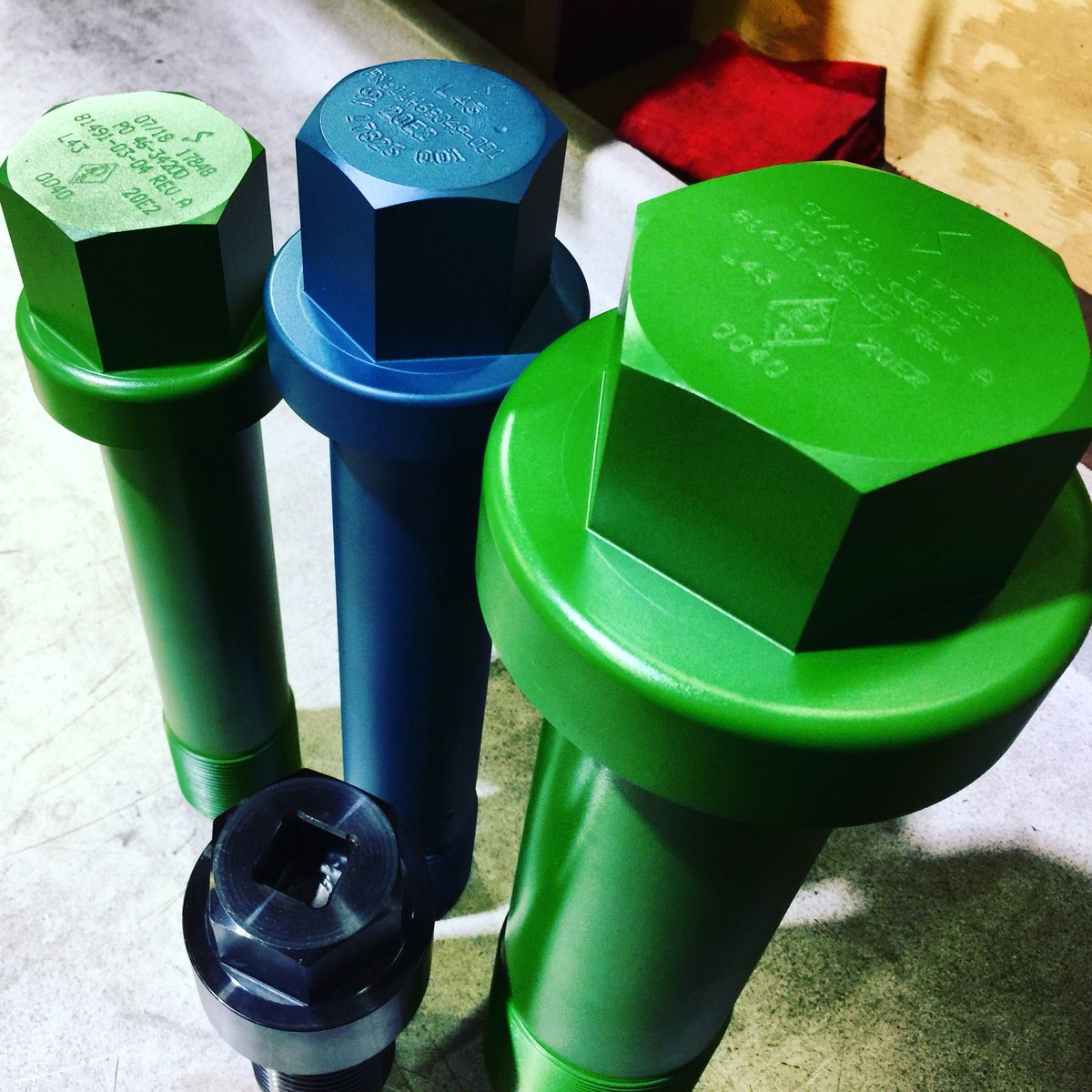 TheBeardedNut's tweet photo. It's Bonnet Bolt season! #customfasteners #criticalapplication #API #API20E #bigbolt https://t.co/DPBUG7enAz
