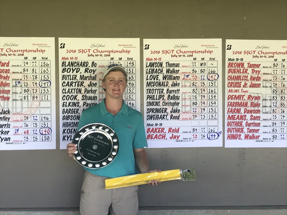 travandbensdad's tweet photo. Congrats to @jaybeach01 on his win in the @SJGT championship today!!
@UGAGolf @OleMissMGolf @GamecockMGolf @Gbsigg @FSUGolf @ccollinsGS @MeredithBeach74 @stc_cup https://t.co/POZiiwC0IJ