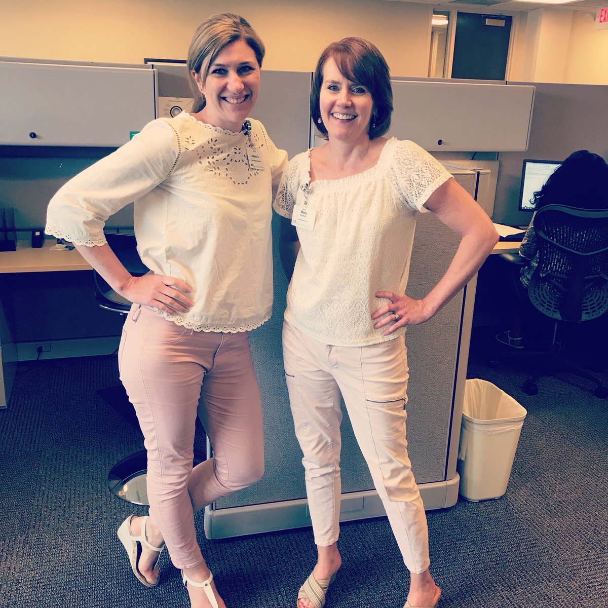 JLSummerfield's tweet photo. That time I was #twinning with @maryhaurora! #AdvocateAurora #WorkAtAurora https://t.co/x5fQ90sYgC